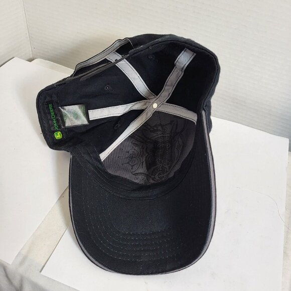 JOHN DEERE Hat Snapback Baseball Vintage Farm Cap Retro Dad Trucker Black - Picture 7 of 9